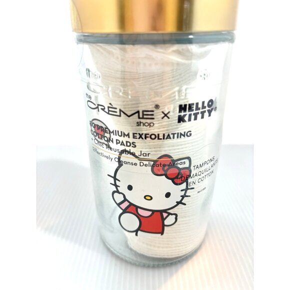 The Crème Shop x Hello Kitty Premium Exfoliating Cotton Pads Reusable Glass Jar - Picture 3 of 9